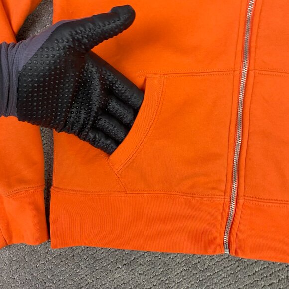 Ralph Lauren Big Pony Hoodie Women's Large Bright Orange Green Full Zip Y2K 90s - Picture 3 of 9